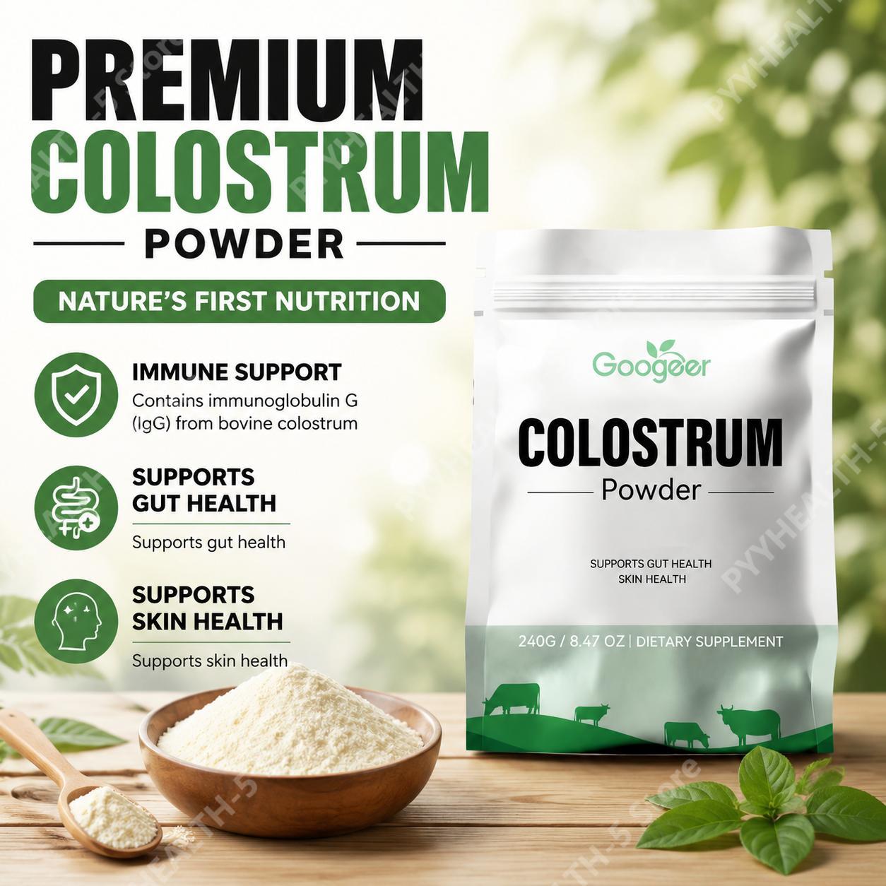 Colostrum Bovine Powder - Googeer Colostrum Powder Supports Gut Health